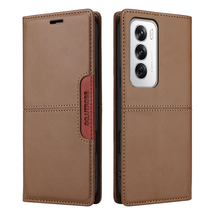 For OPPO Reno12 5G Global GQUTROBE G01 RFID Anti-theft Leather Phone Case
