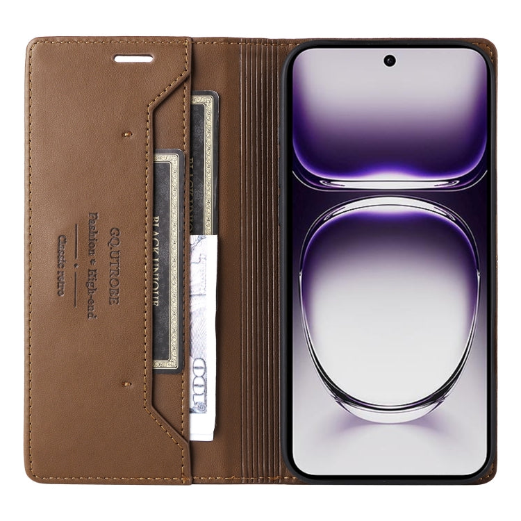 For OPPO Reno12 5G Global GQUTROBE G01 RFID Anti-theft Leather Phone Case