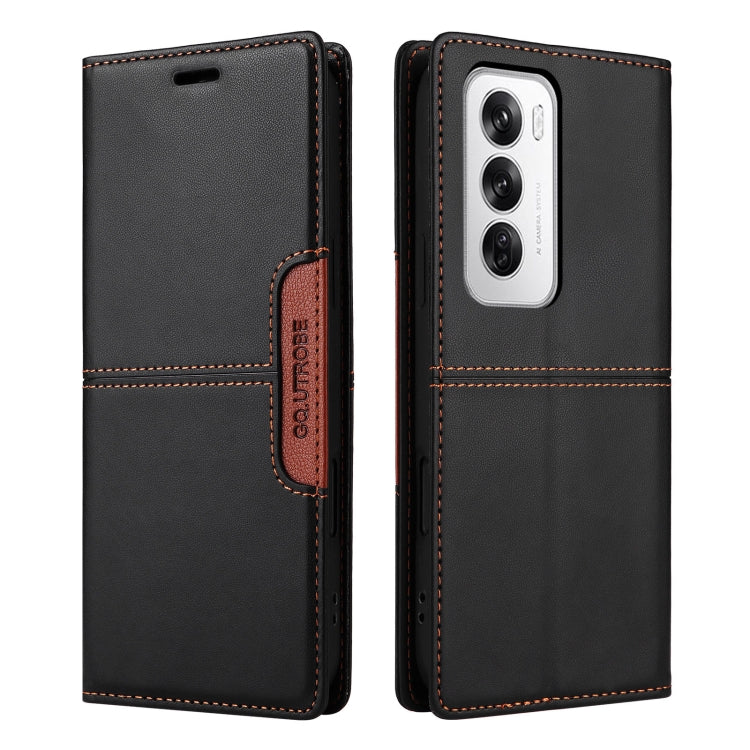 For OPPO Reno12 5G Global GQUTROBE G01 RFID Anti-theft Leather Phone Case