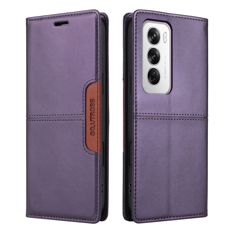 For OPPO Reno12 5G Global GQUTROBE G01 RFID Anti-theft Leather Phone Case