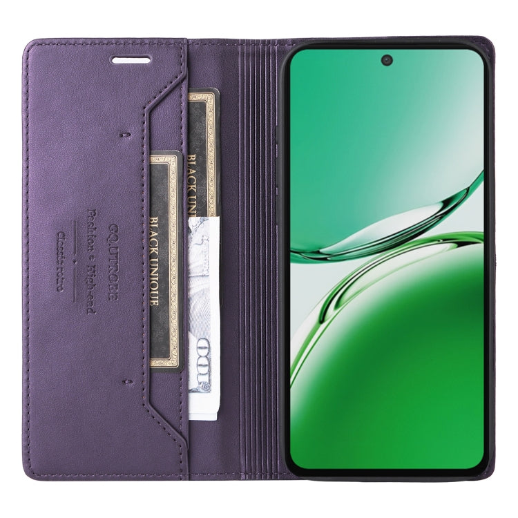 For OPPO Reno12 F 5G GQUTROBE G01 RFID Anti-theft Leather Phone Case