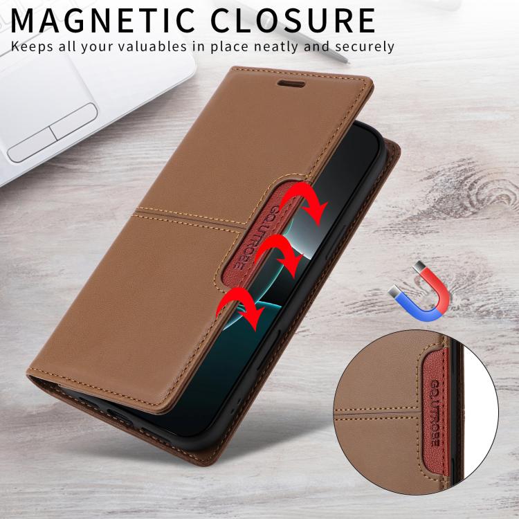 For Google Pixel 9a GQUTROBE G01 RFID Anti-theft Leather Phone Case