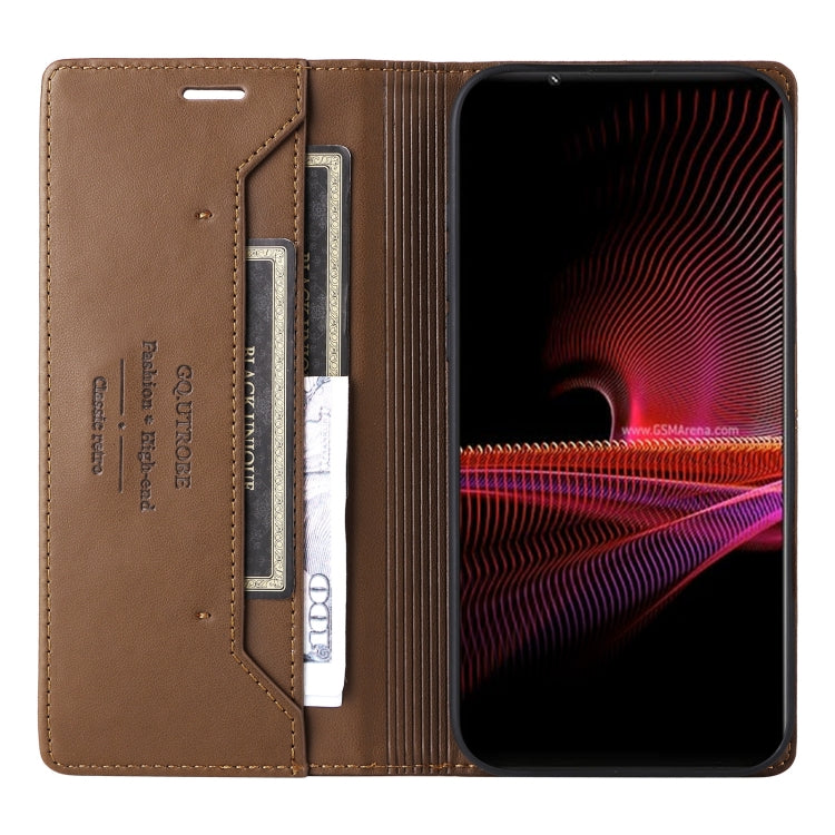 For Sony Xperia 1 III GQUTROBE G01 RFID Anti-theft Leather Phone Case