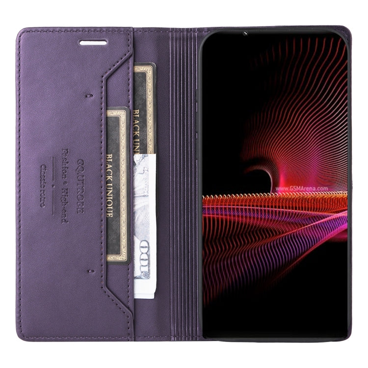 For Sony Xperia 1 III GQUTROBE G01 RFID Anti-theft Leather Phone Case