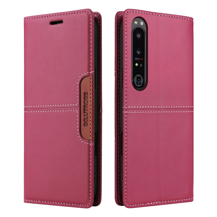 For Sony Xperia 1 IV GQUTROBE G01 RFID Anti-theft Leather Phone Case