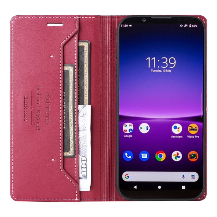 For Sony Xperia 1 IV GQUTROBE G01 RFID Anti-theft Leather Phone Case