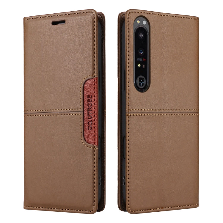 For Sony Xperia 1 IV GQUTROBE G01 RFID Anti-theft Leather Phone Case