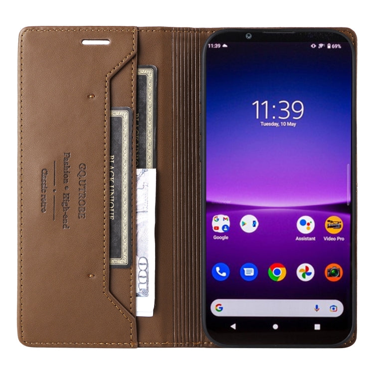 For Sony Xperia 1 IV GQUTROBE G01 RFID Anti-theft Leather Phone Case