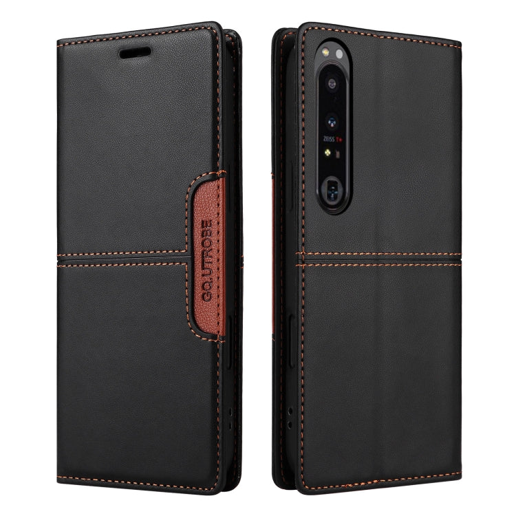 For Sony Xperia 1 IV GQUTROBE G01 RFID Anti-theft Leather Phone Case