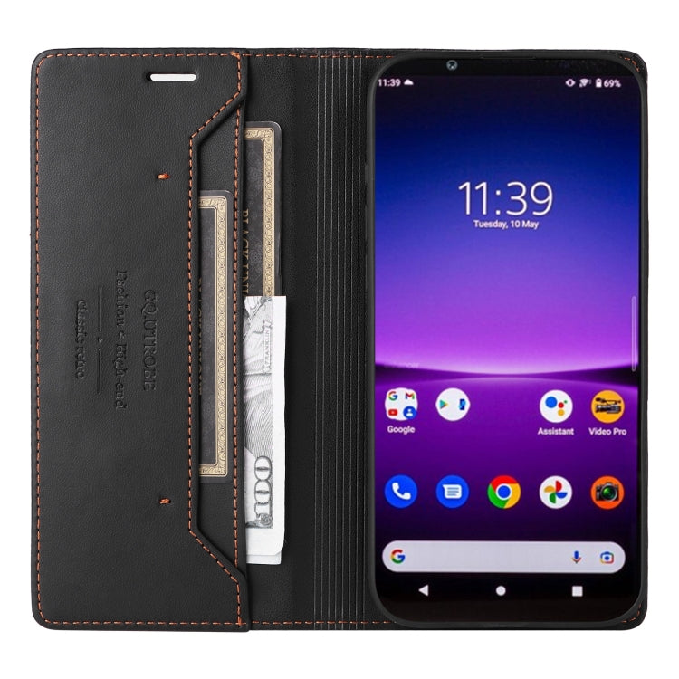 For Sony Xperia 1 IV GQUTROBE G01 RFID Anti-theft Leather Phone Case