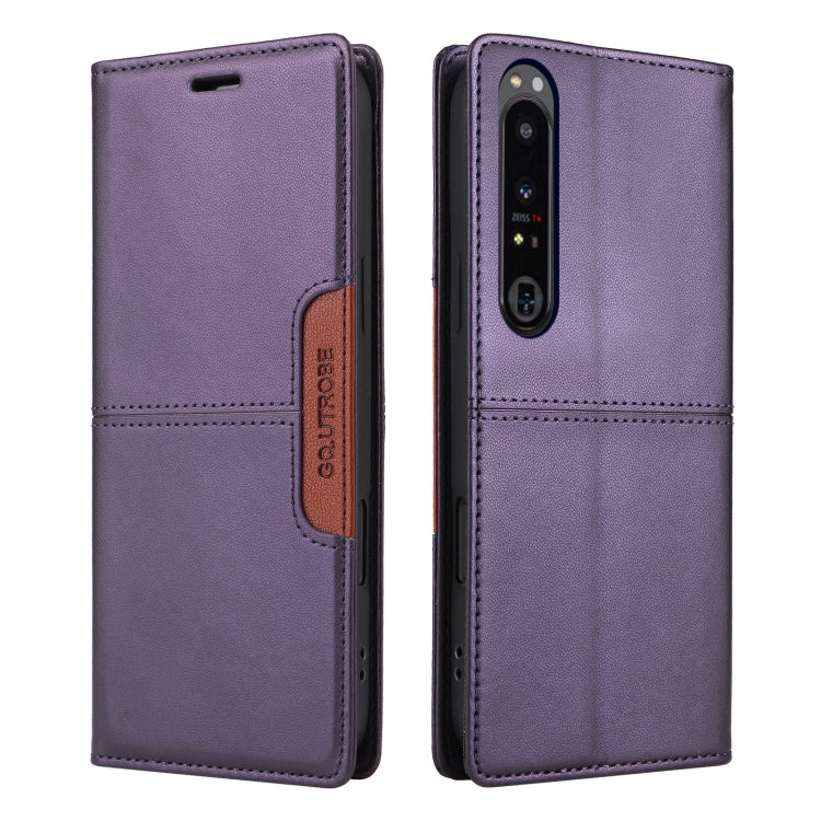 For Sony Xperia 1 IV GQUTROBE G01 RFID Anti-theft Leather Phone Case