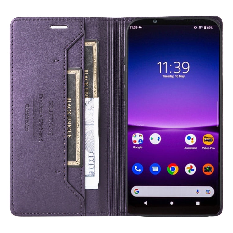 For Sony Xperia 1 IV GQUTROBE G01 RFID Anti-theft Leather Phone Case