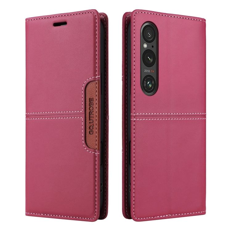 For Sony Xperia 1 V GQUTROBE G01 RFID Anti-theft Leather Phone Case