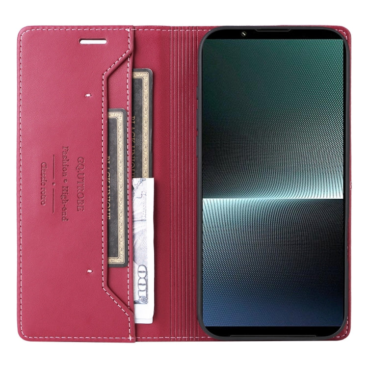For Sony Xperia 1 V GQUTROBE G01 RFID Anti-theft Leather Phone Case