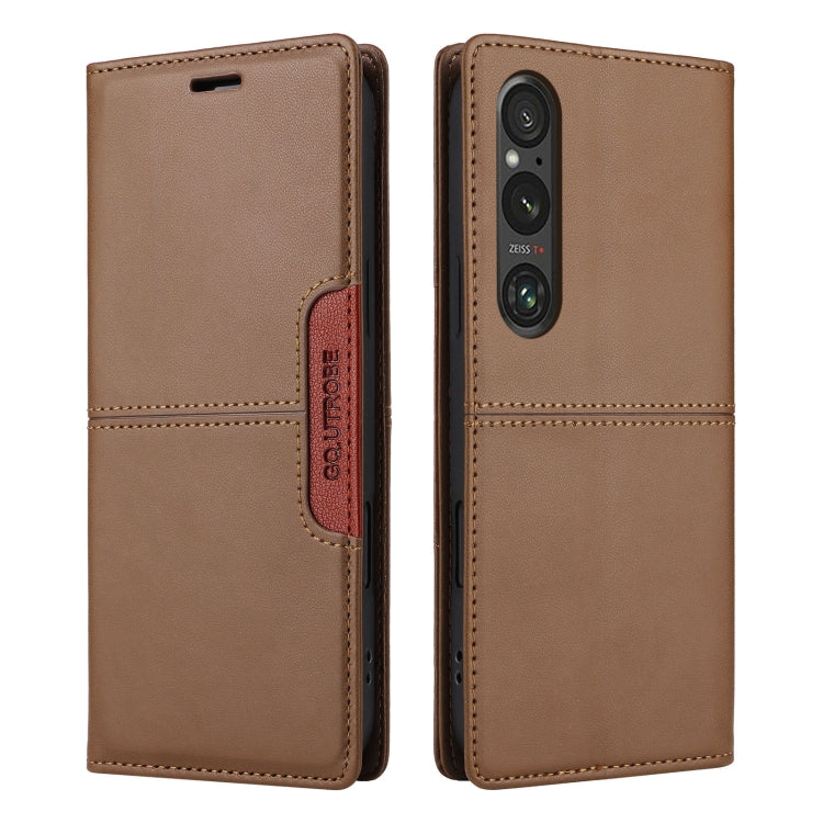 For Sony Xperia 1 V GQUTROBE G01 RFID Anti-theft Leather Phone Case