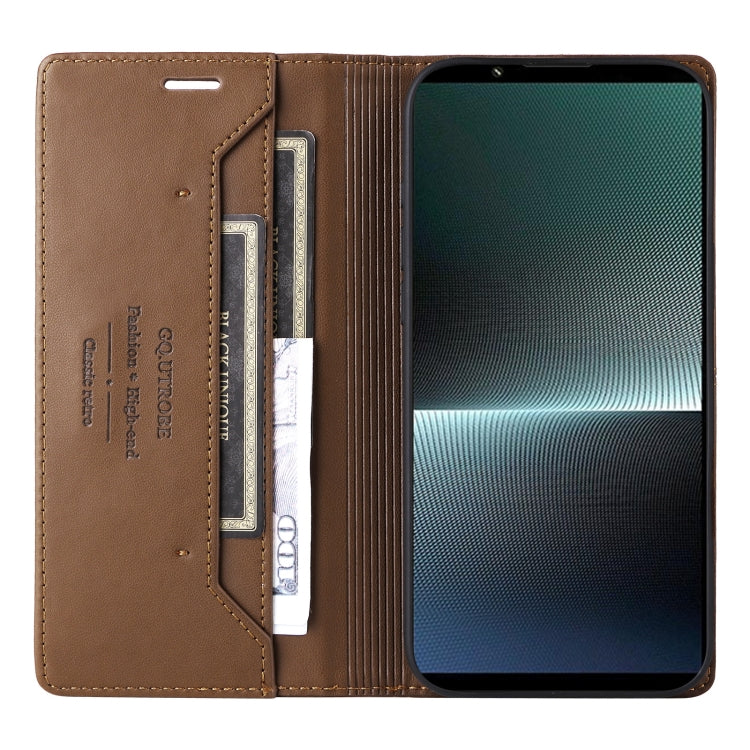 For Sony Xperia 1 V GQUTROBE G01 RFID Anti-theft Leather Phone Case
