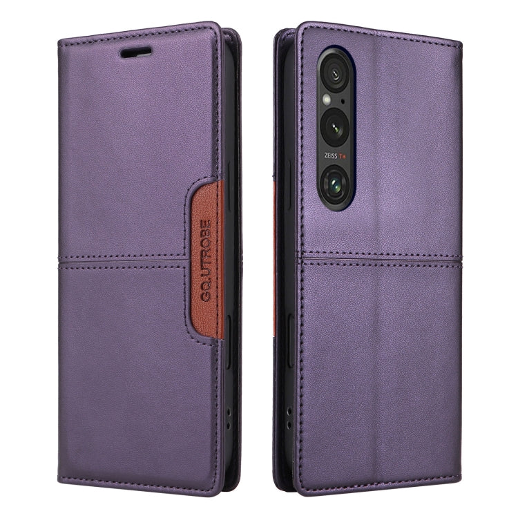 For Sony Xperia 1 V GQUTROBE G01 RFID Anti-theft Leather Phone Case