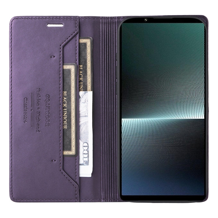 For Sony Xperia 1 V GQUTROBE G01 RFID Anti-theft Leather Phone Case