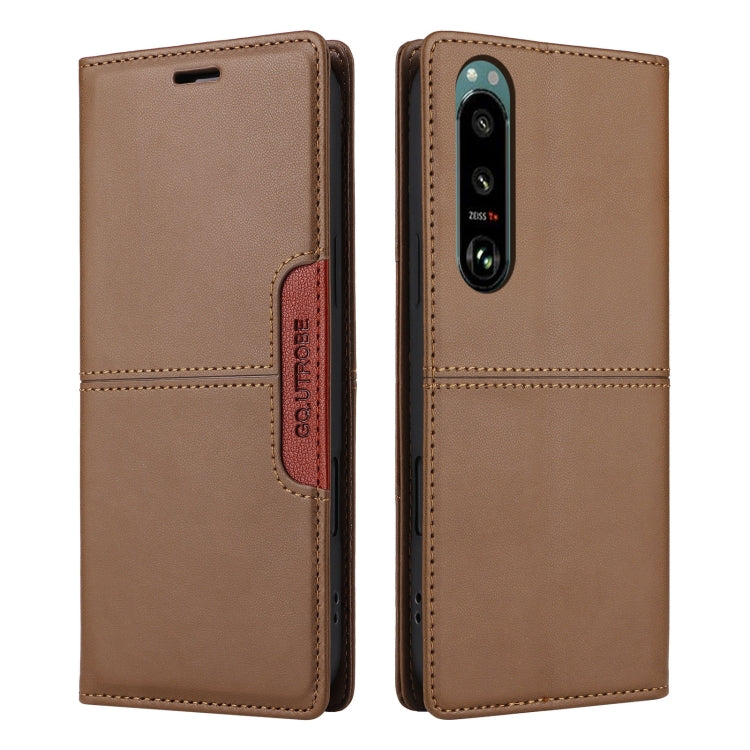 For Sony Xperia 5 III GQUTROBE G01 RFID Anti-theft Leather Phone Case