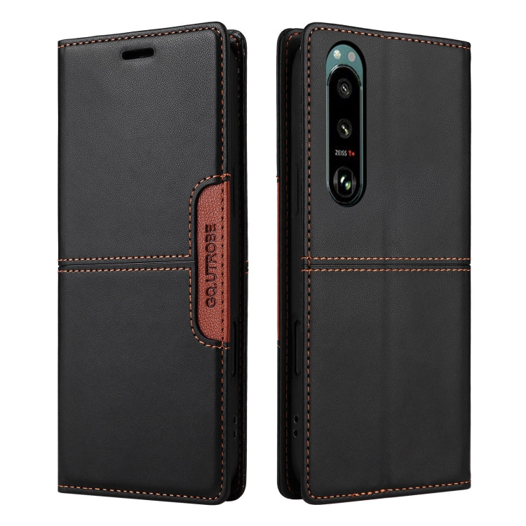 For Sony Xperia 5 III GQUTROBE G01 RFID Anti-theft Leather Phone Case