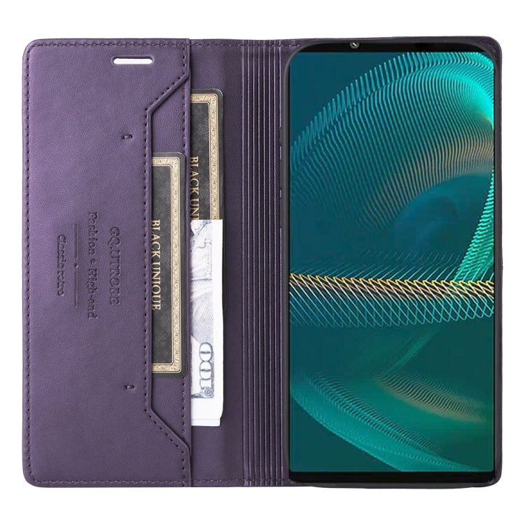 For Sony Xperia 5 III GQUTROBE G01 RFID Anti-theft Leather Phone Case
