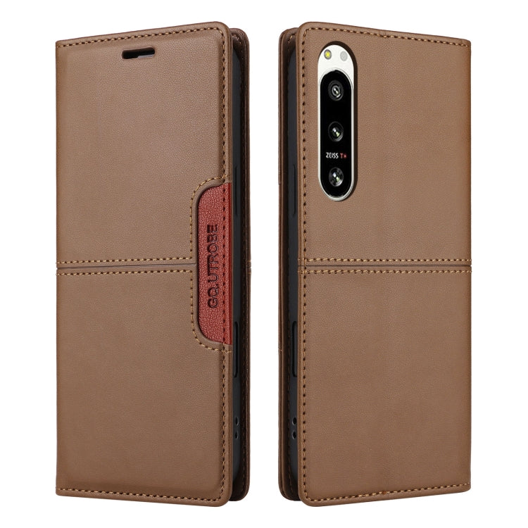 For Sony Xperia 5 IV GQUTROBE G01 RFID Anti-theft Leather Phone Case