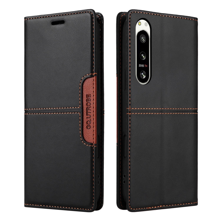For Sony Xperia 5 IV GQUTROBE G01 RFID Anti-theft Leather Phone Case