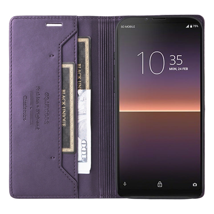 For Sony Xperia 10 II GQUTROBE G01 RFID Anti-theft Leather Phone Case