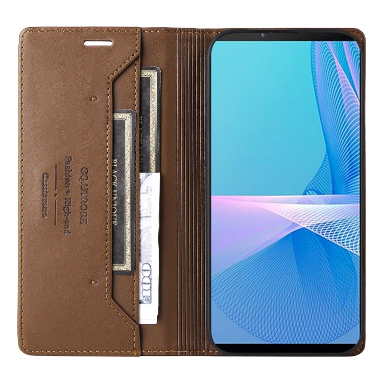 For Sony Xperia 10 III GQUTROBE G01 RFID Anti-theft Leather Phone Case
