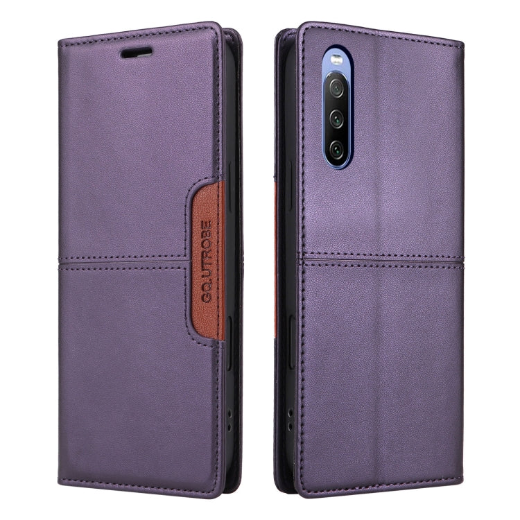 For Sony Xperia 10 III GQUTROBE G01 RFID Anti-theft Leather Phone Case