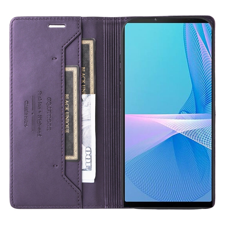 For Sony Xperia 10 III GQUTROBE G01 RFID Anti-theft Leather Phone Case
