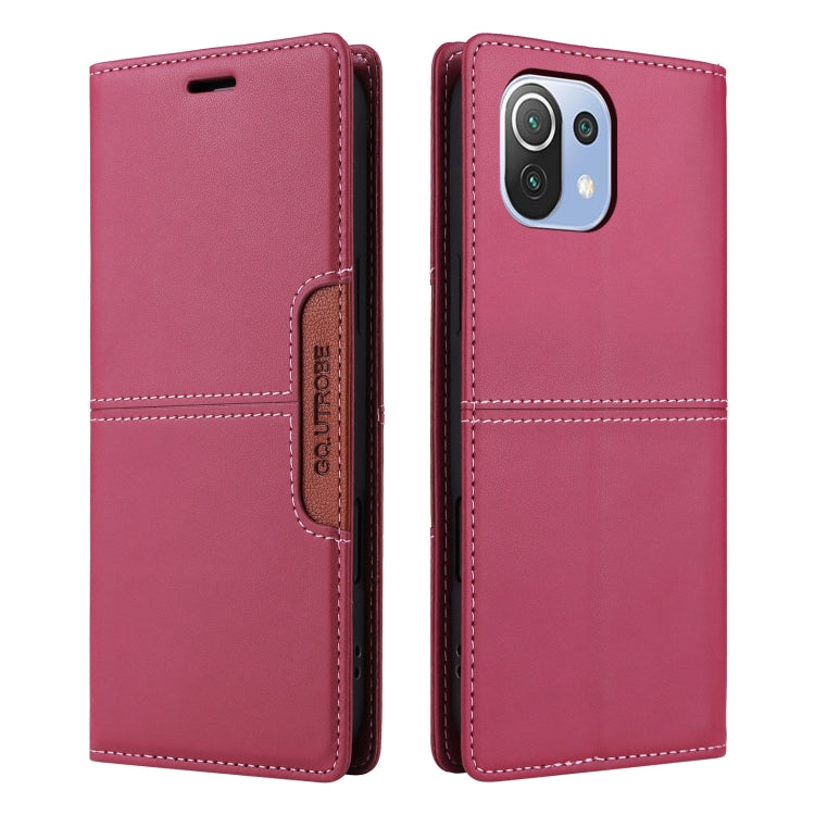 For Xiaomi Mi 11 Lite GQUTROBE G01 RFID Anti-theft Leather Phone Case