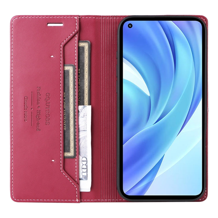 For Xiaomi Mi 11 Lite GQUTROBE G01 RFID Anti-theft Leather Phone Case
