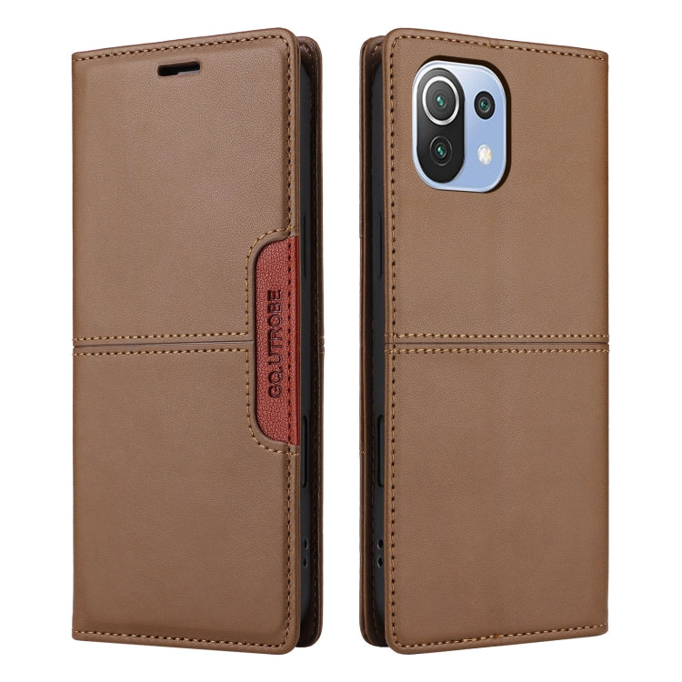 For Xiaomi Mi 11 Lite GQUTROBE G01 RFID Anti-theft Leather Phone Case