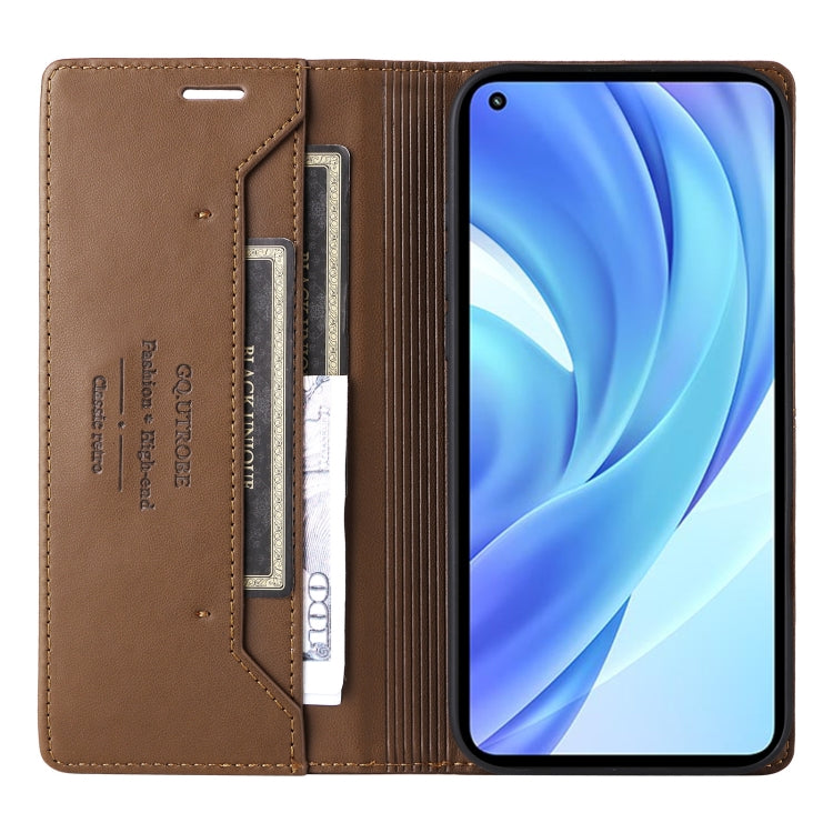 For Xiaomi Mi 11 Lite GQUTROBE G01 RFID Anti-theft Leather Phone Case
