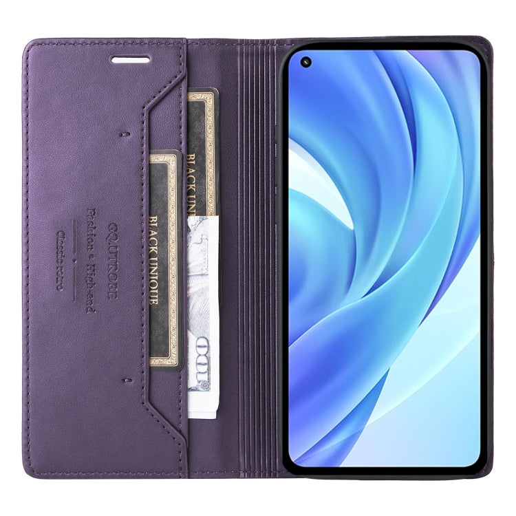 For Xiaomi Mi 11 Lite GQUTROBE G01 RFID Anti-theft Leather Phone Case