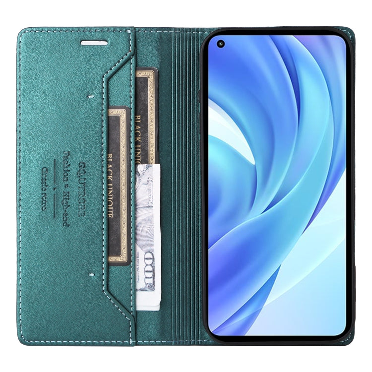 For Xiaomi Mi 11 Lite GQUTROBE G01 RFID Anti-theft Leather Phone Case