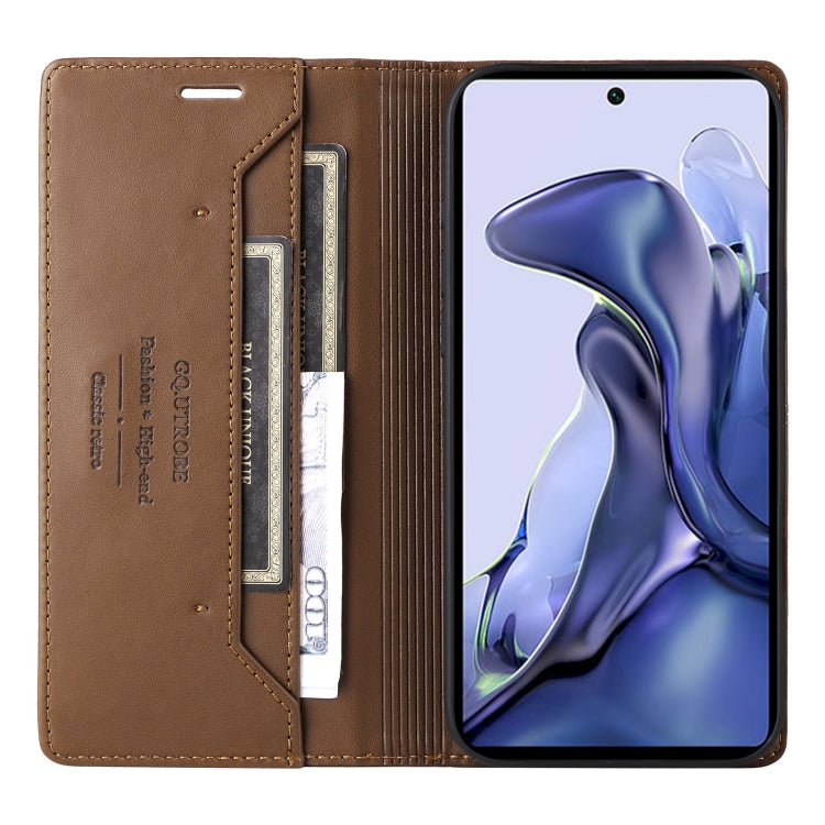 For Xiaomi 11T / 11T Pro GQUTROBE G01 RFID Anti-theft Leather Phone Case