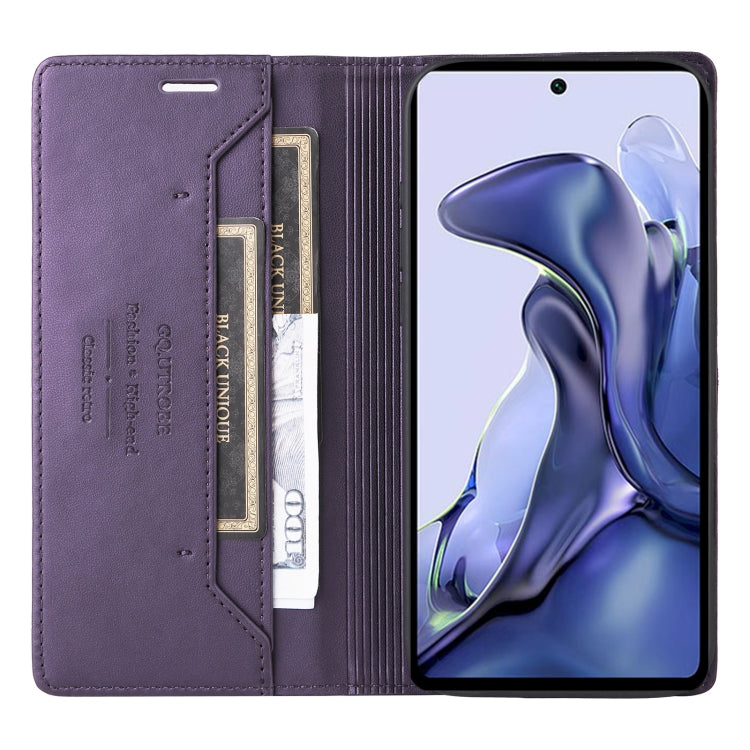 For Xiaomi 11T / 11T Pro GQUTROBE G01 RFID Anti-theft Leather Phone Case