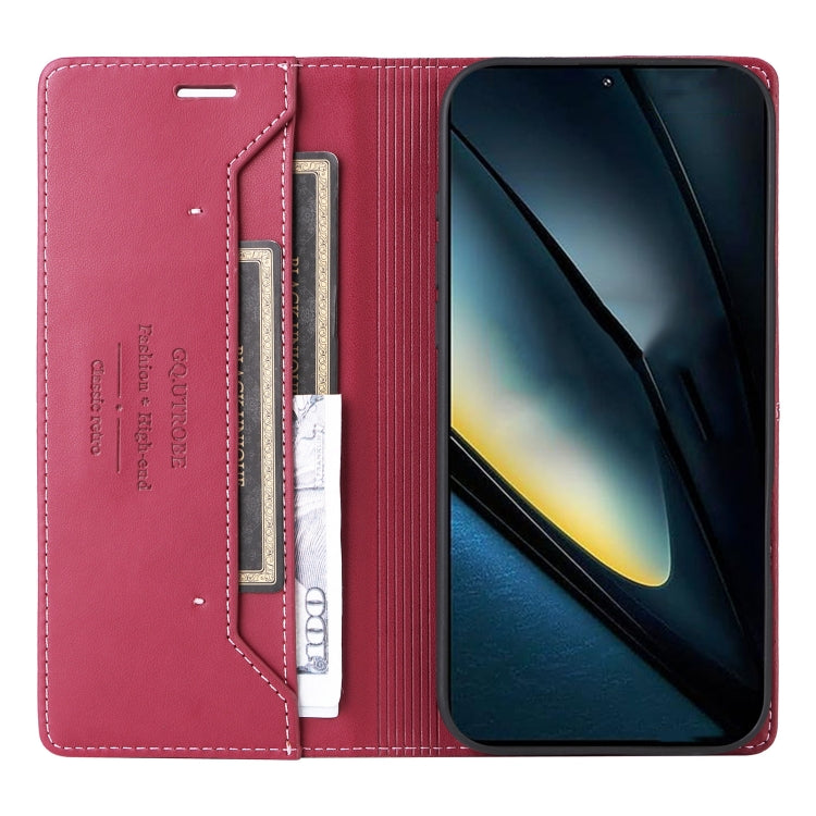 For Xiaomi Poco F6 GQUTROBE G01 RFID Anti-theft Leather Phone Case