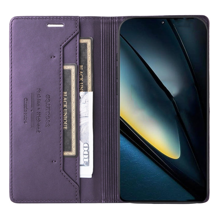 For Xiaomi Poco F6 GQUTROBE G01 RFID Anti-theft Leather Phone Case