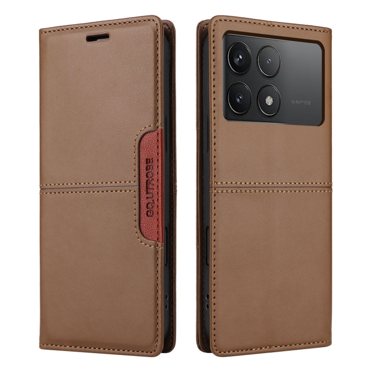For Xiaomi Poco F6 Pro GQUTROBE G01 RFID Anti-theft Leather Phone Case