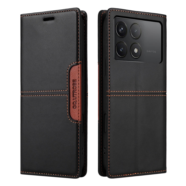 For Xiaomi Poco F6 Pro GQUTROBE G01 RFID Anti-theft Leather Phone Case
