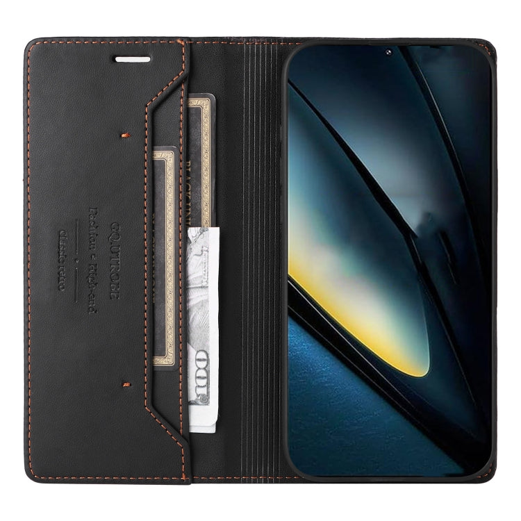 For Xiaomi Poco F6 Pro GQUTROBE G01 RFID Anti-theft Leather Phone Case