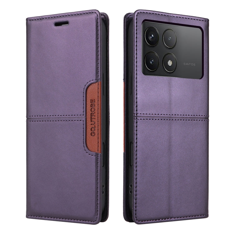 For Xiaomi Poco F6 Pro GQUTROBE G01 RFID Anti-theft Leather Phone Case