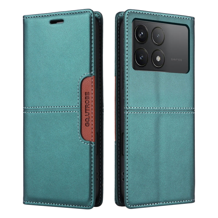 For Xiaomi Poco F6 Pro GQUTROBE G01 RFID Anti-theft Leather Phone Case