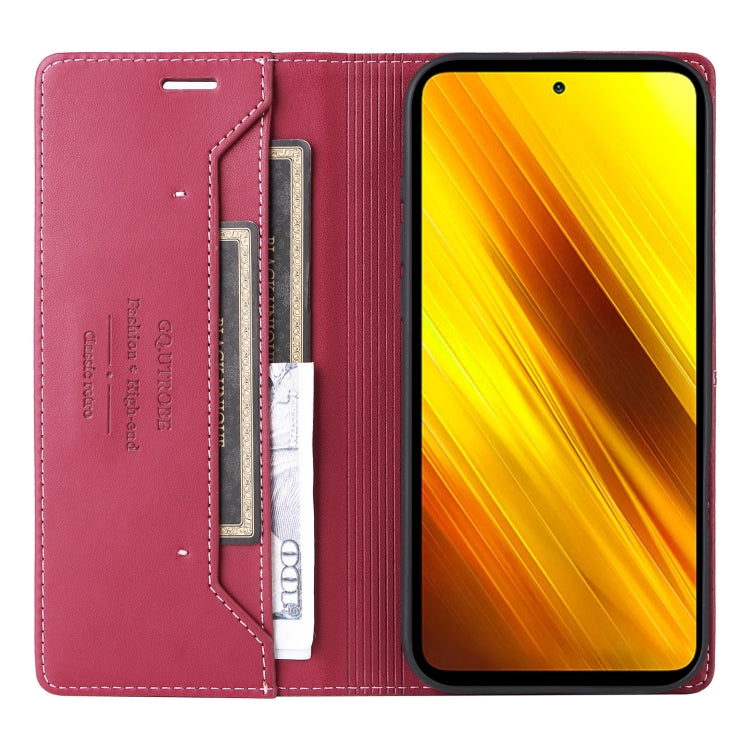 For Xiaomi Poco X3 NFC GQUTROBE G01 RFID Anti-theft Leather Phone Case