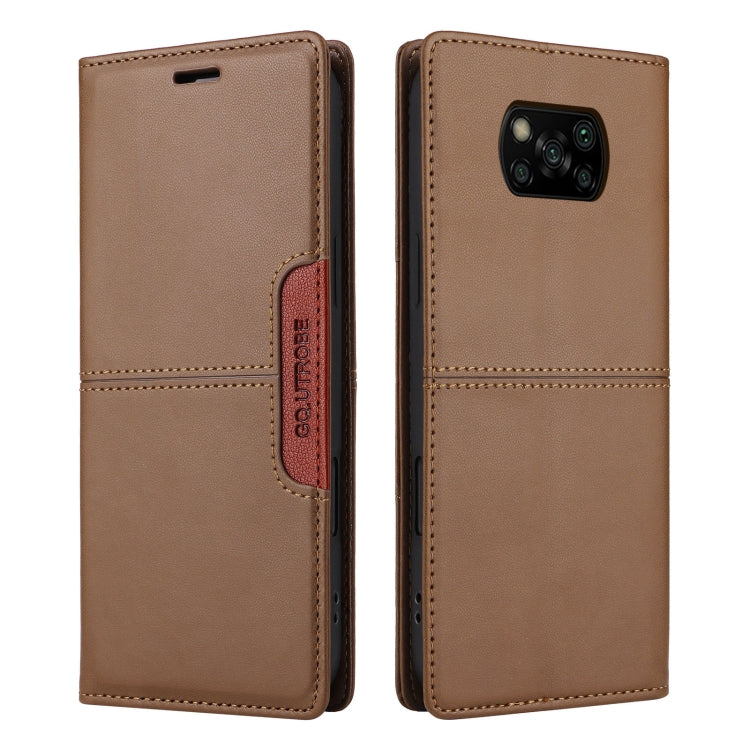 For Xiaomi Poco X3 NFC GQUTROBE G01 RFID Anti-theft Leather Phone Case