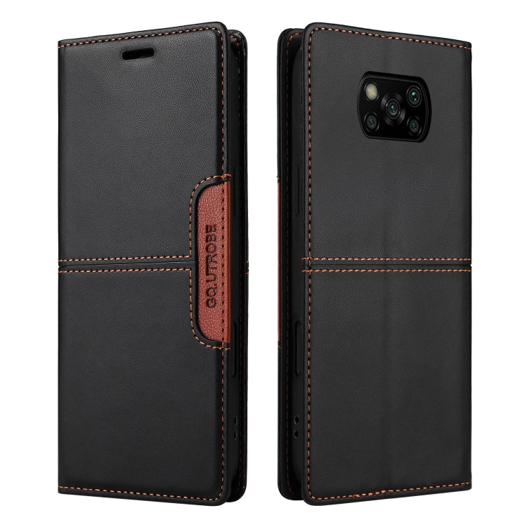 For Xiaomi Poco X3 NFC GQUTROBE G01 RFID Anti-theft Leather Phone Case