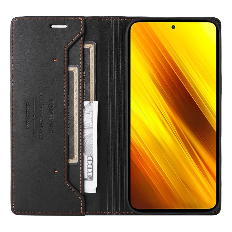 For Xiaomi Poco X3 NFC GQUTROBE G01 RFID Anti-theft Leather Phone Case